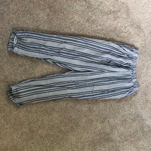 straight leg blue white striped pants